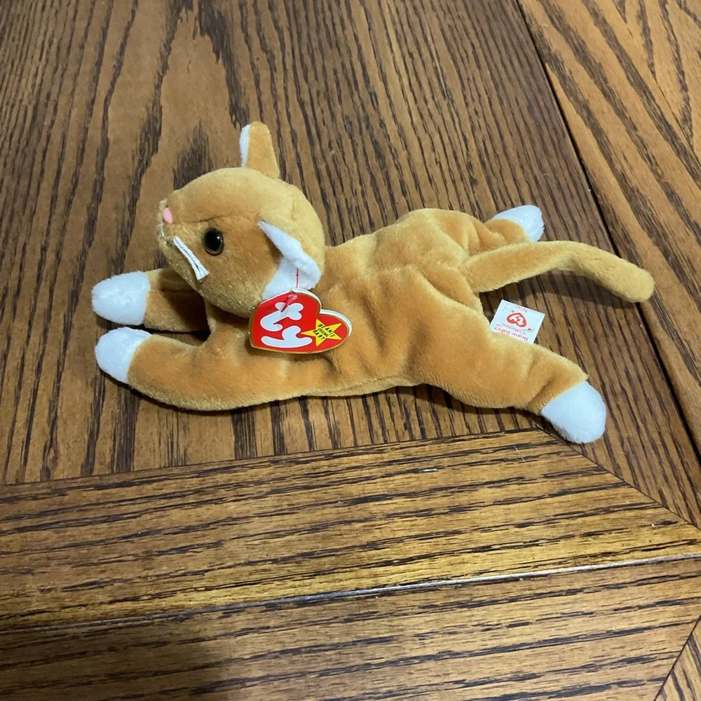 Adorable Ty Beanie Babies Nip Cat 🐈 Plush - Tan and White
